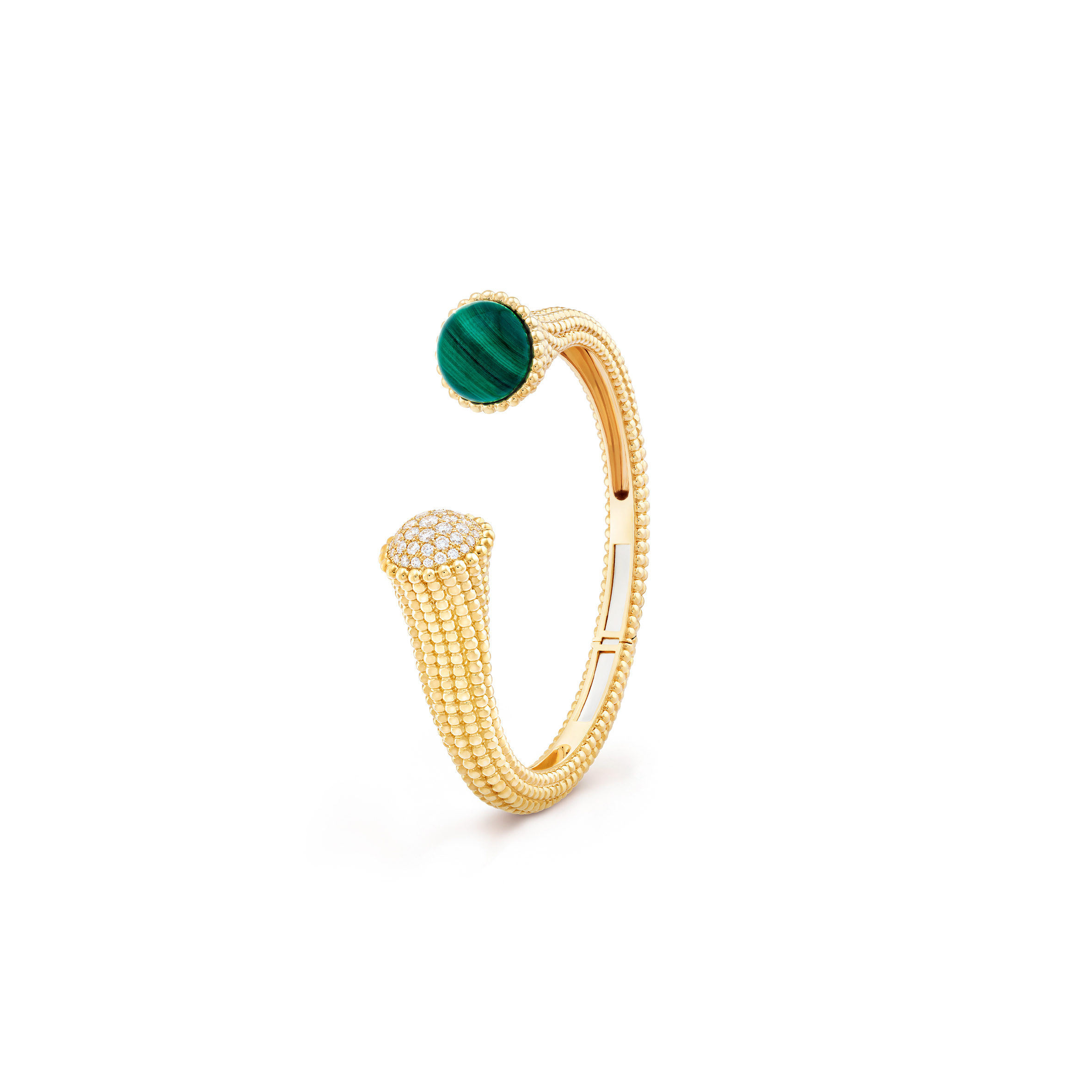 V*N CL*F arpels perlÉe couleurs bracelet, small model - yellow gold, diamond, malachite  vcarp27100